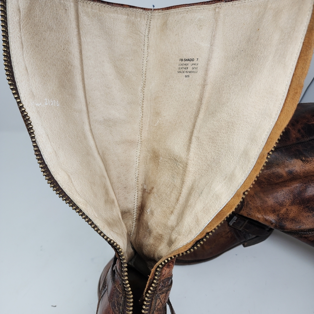 Freebird Shado Distressed‎ Leather Tall Boots Womens 7 Made in Mexico - Picture 15 of 16